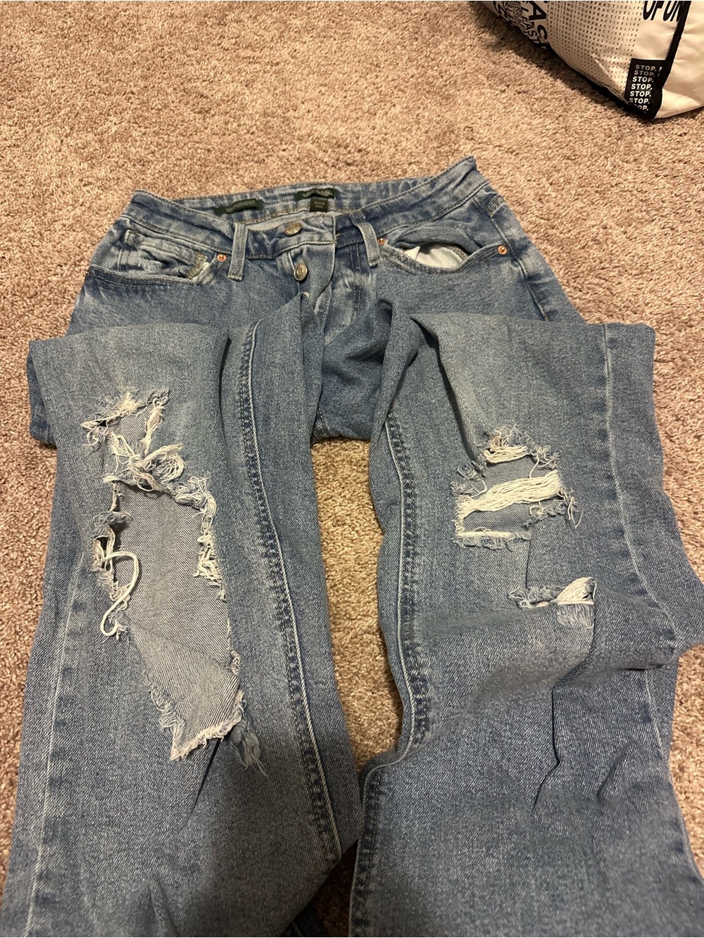 wild fable Light Blue Straight Leg ripped Jeans